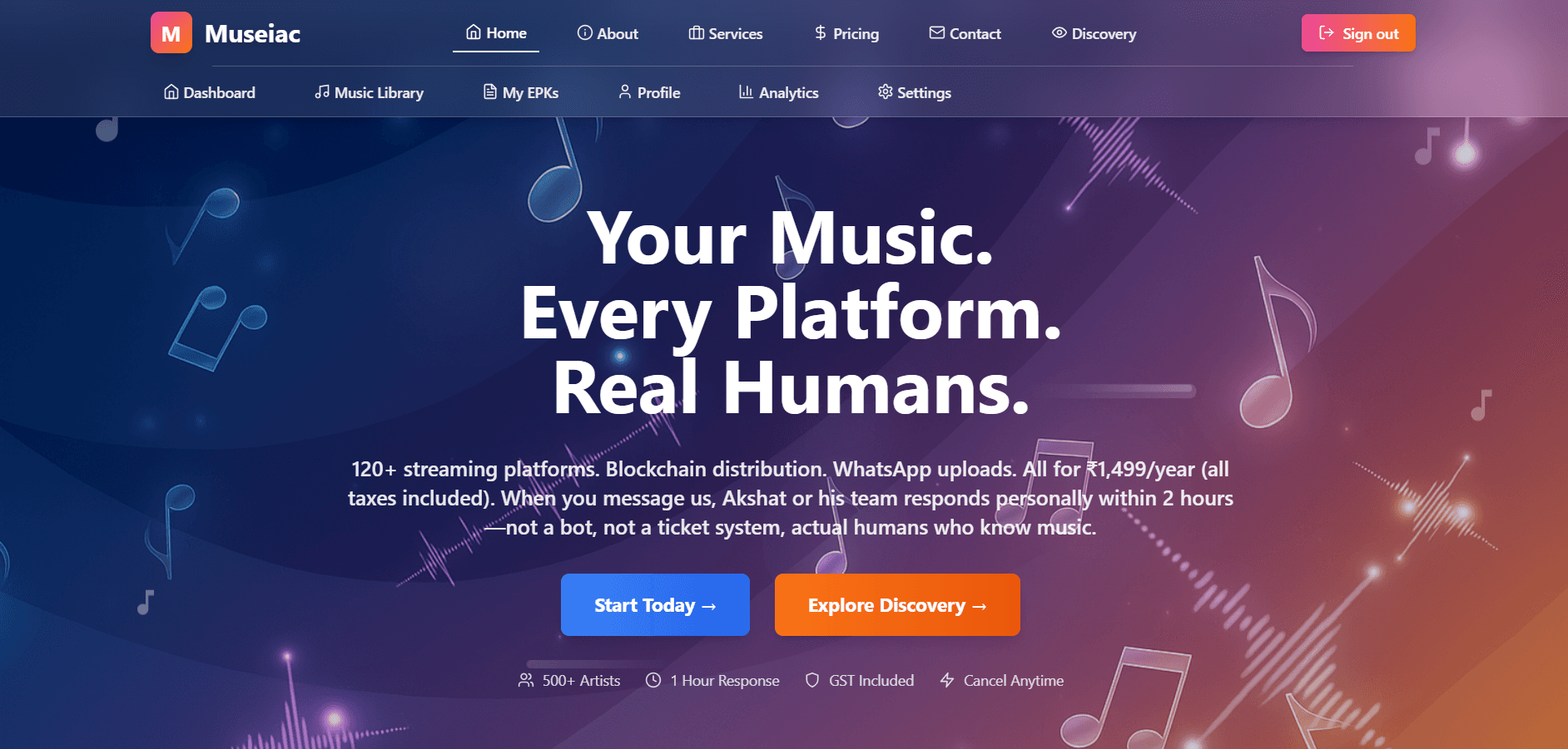 Museiac - Professional Music Platform