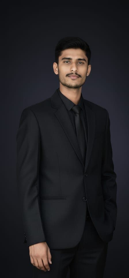 Amit Kumar in a black suit